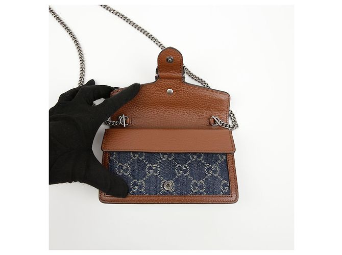 Gucci Borsa Dionysus Super Mini Blu - vista 7