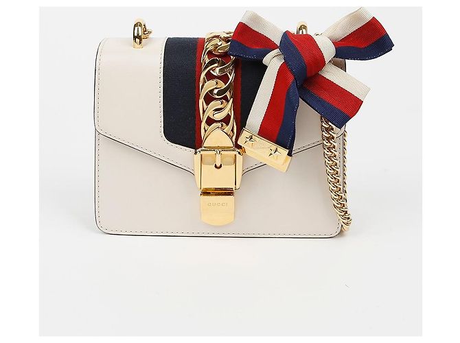 Gucci Mini borsa a tracolla in pelle con catena Bianca Bianco - vista 2