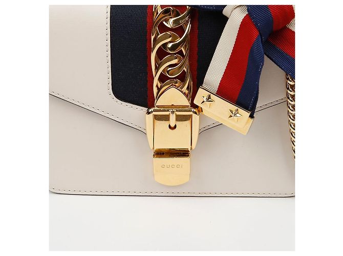 Gucci Mini borsa a tracolla in pelle con catena Bianca Bianco - vista 4