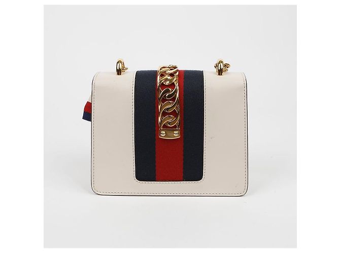 Gucci Mini borsa a tracolla in pelle con catena Bianca Bianco - vista 6