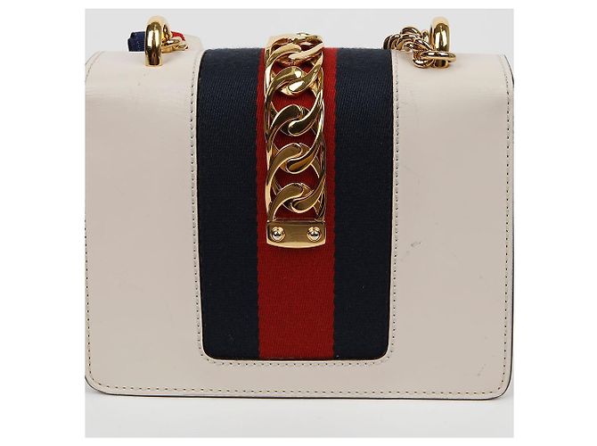 Gucci Mini borsa a tracolla in pelle con catena Bianca Bianco - vista 7
