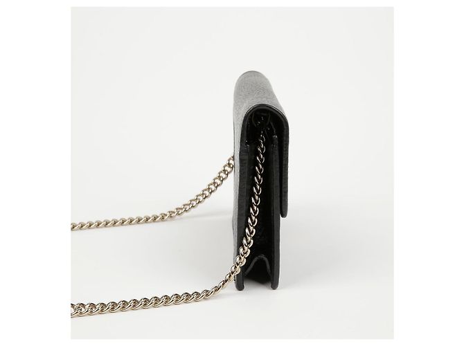 Gucci Bolso bandolera mini con cadena entrelazada para mujer Negro - vista 4