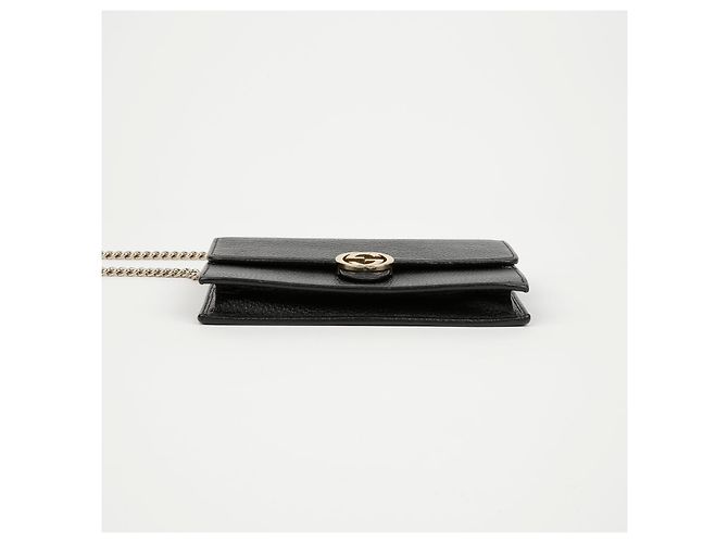 Gucci Bolso bandolera mini con cadena entrelazada para mujer Negro - vista 5
