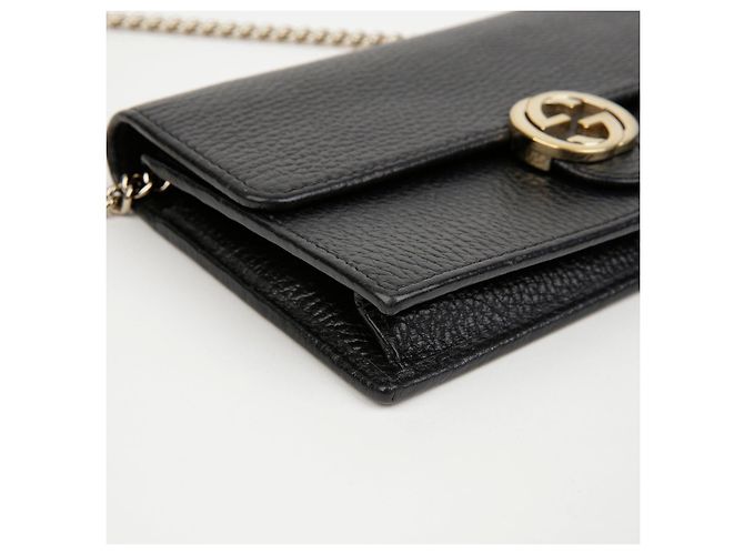 Gucci Bolso bandolera mini con cadena entrelazada para mujer Negro - vista 6