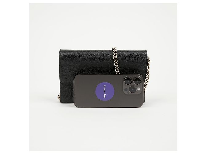 Gucci Bolso bandolera mini con cadena entrelazada para mujer Negro - vista 8
