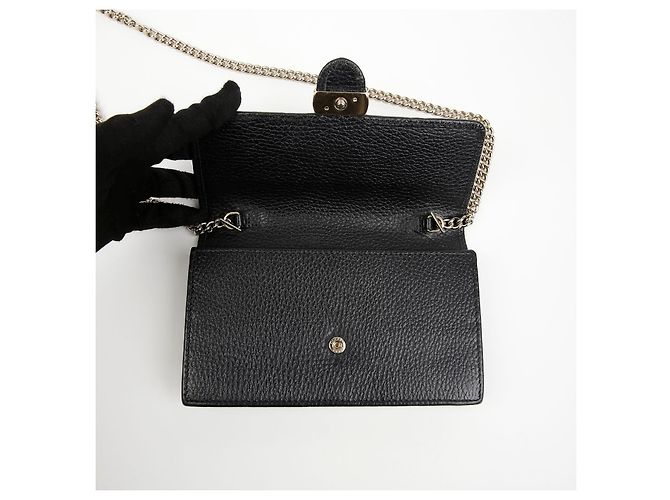 Gucci Bolso bandolera mini con cadena entrelazada para mujer Negro - vista 9