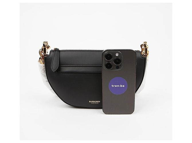 Burberry Mini borsa a tracolla in pelle con zip Olympe Black Nero - vista 7