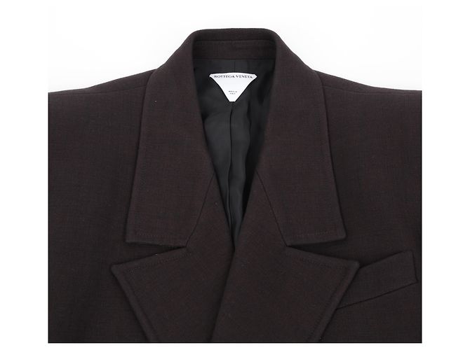 Bottega Veneta Giacca strutturata in cotone melange marrone - vista 3