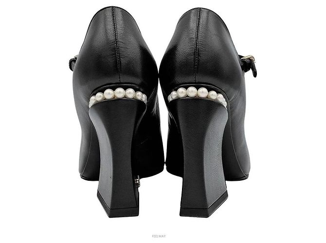 Chanel Décolleté Mary Jane Nero - vista 4