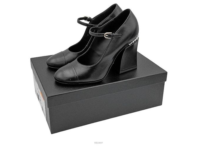 Chanel Décolleté Mary Jane Nero - vista 5