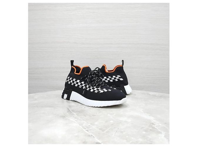 Hermès Zapatillas Flex Technical Knit Black Negro - vista 3