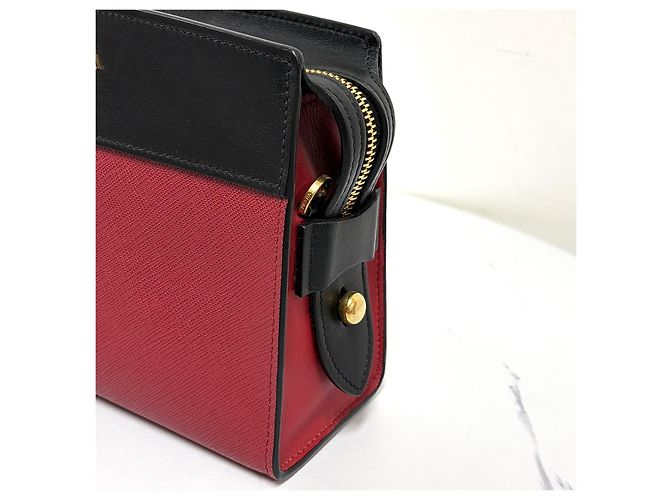 Prada Borsa a tracolla e spalla City in Saffiano Rosso - vista 11