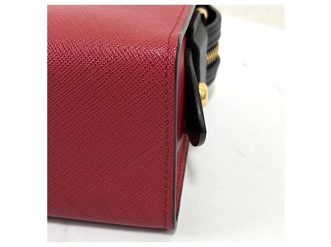 Prada Borsa a tracolla e spalla City in Saffiano Rosso - vista 14