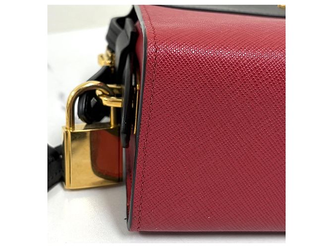 Prada Borsa a tracolla e spalla City in Saffiano Rosso - vista 15