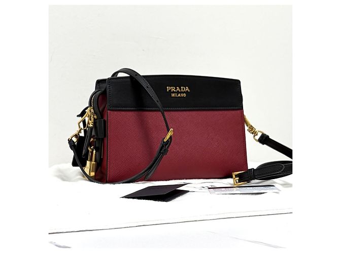 Prada Borsa a tracolla e spalla City in Saffiano Rosso - vista 3