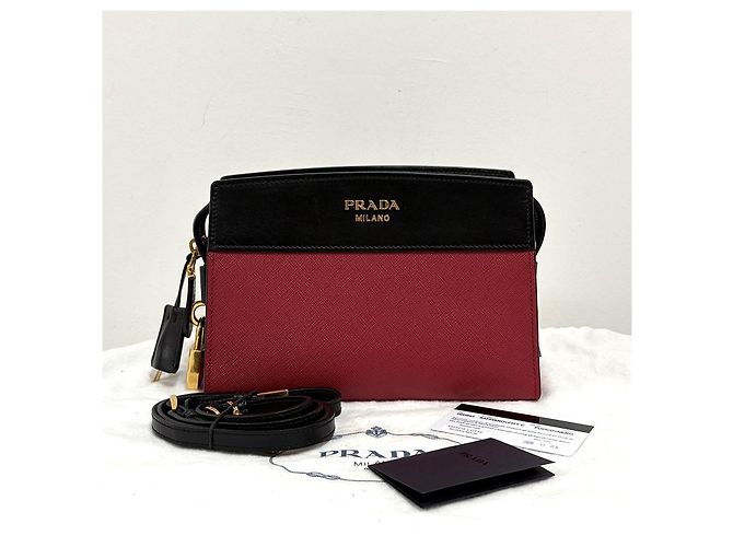 Prada Borsa a tracolla e spalla City in Saffiano Rosso - vista 4