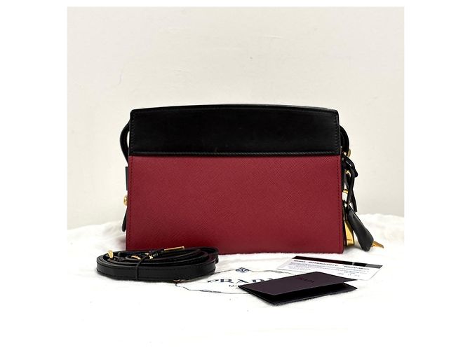 Prada Borsa a tracolla e spalla City in Saffiano Rosso - vista 6