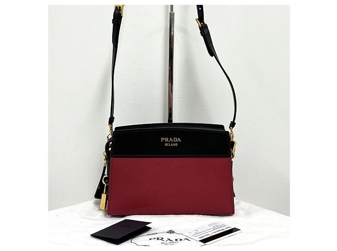 Prada Borsa a tracolla e spalla City in Saffiano Rosso - vista 8