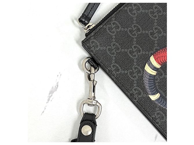 Gucci Clutch stampa pitone nero - vista 6