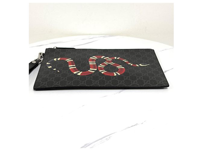 Gucci Clutch stampa pitone nero - vista 7