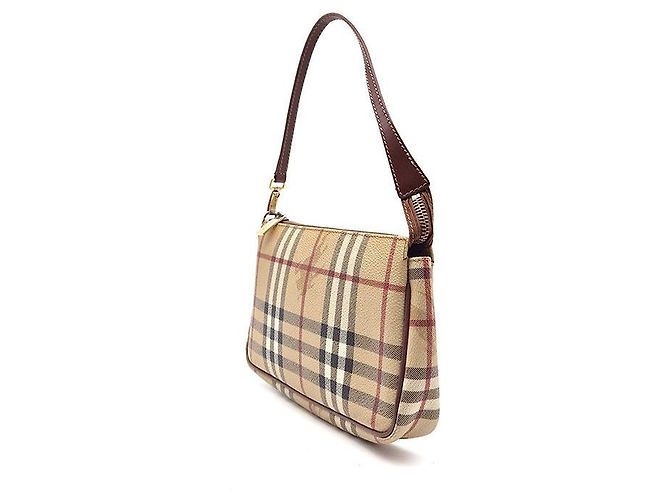 Burberry Borsa a tracolla Haymarket Mini Pouch Marrone - vista 2