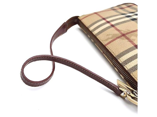 Burberry Borsa a tracolla Haymarket Mini Pouch Marrone - vista 5