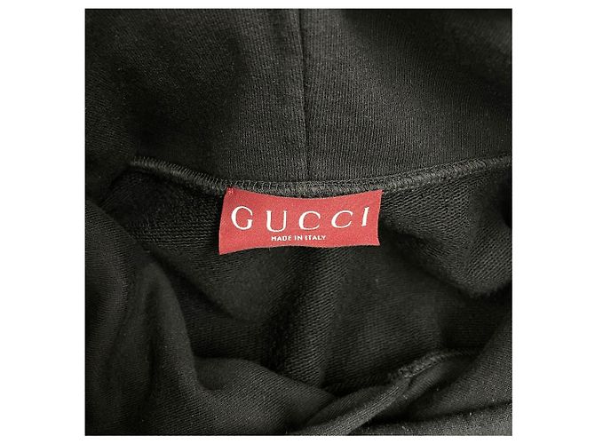 Gucci Cotton Jersey Logo Patch Hoodie T-Shirt Schwarz - Ansicht 5