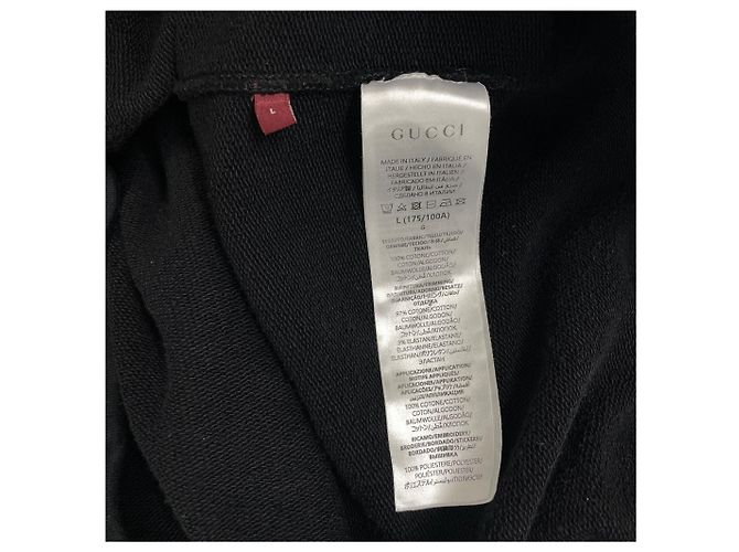 Gucci Cotton Jersey Logo Patch Hoodie T-Shirt Schwarz - Ansicht 6