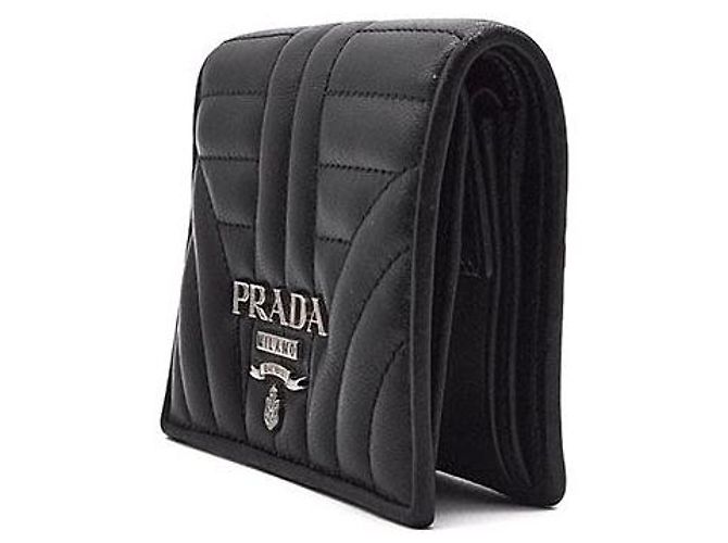 Portafoglio Prada Diagram in pelle nera Nero - vista 2