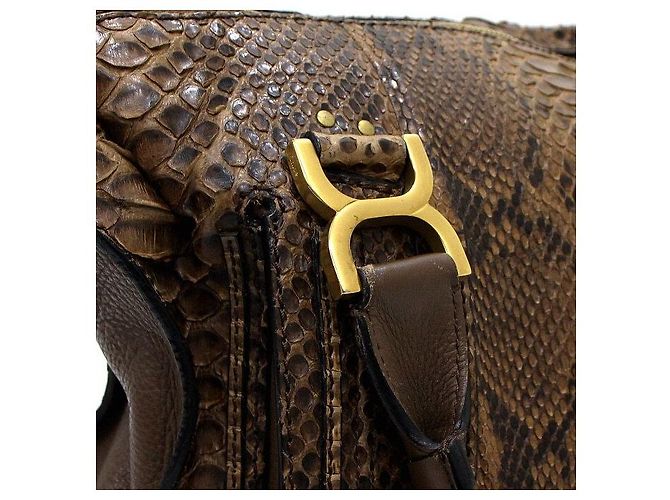 Chloé Marcie Large Python Tote Bag und Schultertasche in Dunkelbraun - Ansicht 10