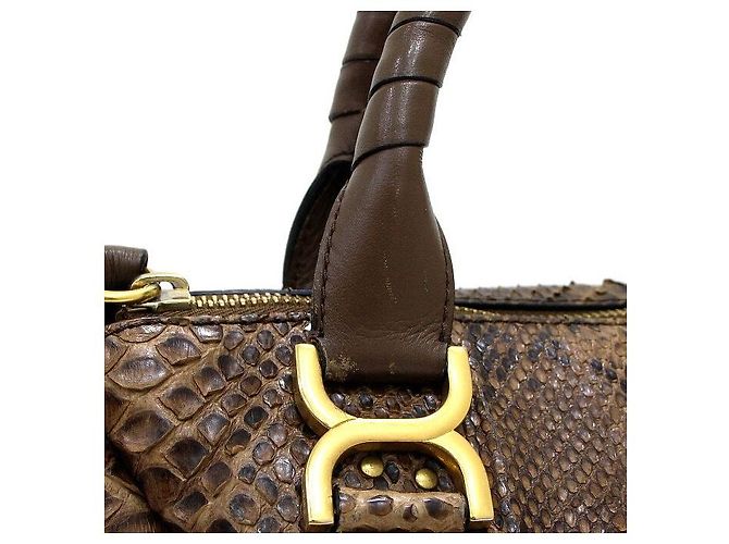 Chloé Marcie Large Python Tote Bag und Schultertasche in Dunkelbraun - Ansicht 9