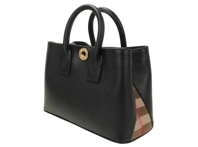 Burberry Mini borsa in pelle a scacchi Vermonji Nero - vista 2