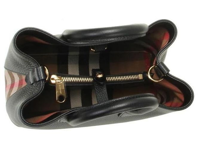 Burberry Mini borsa in pelle a scacchi Vermonji Nero - vista 4