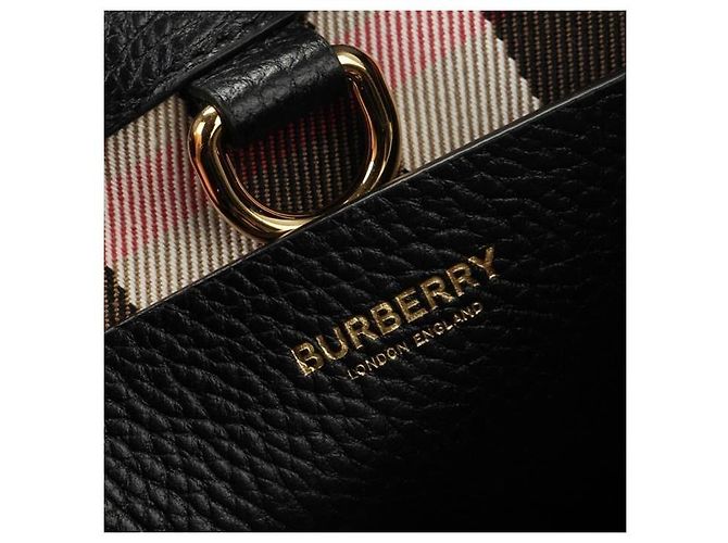 Burberry Mini borsa in pelle a scacchi Vermonji Nero - vista 6