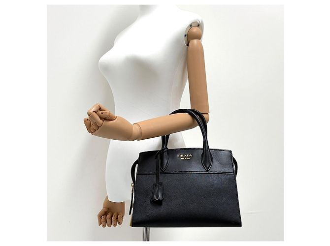 Prada Borsa Tote Saffiano Nera Nero - vista 3