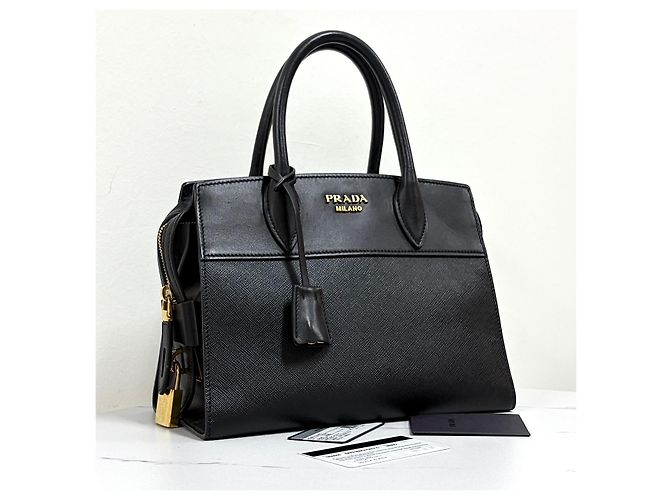 Prada Borsa Tote Saffiano Nera Nero - vista 4