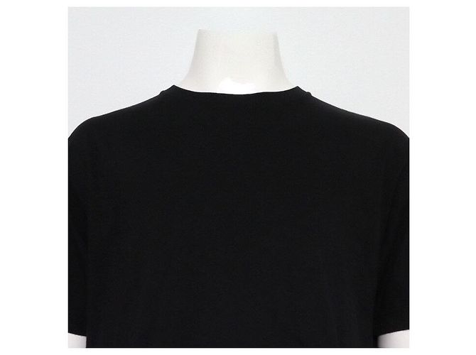Dior Überlagertes Herren-T-Shirt aus schwarzer Oblique-Baumwolle - Ansicht 2