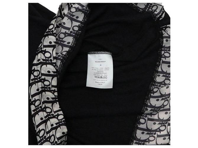 Dior Überlagertes Herren-T-Shirt aus schwarzer Oblique-Baumwolle - Ansicht 6