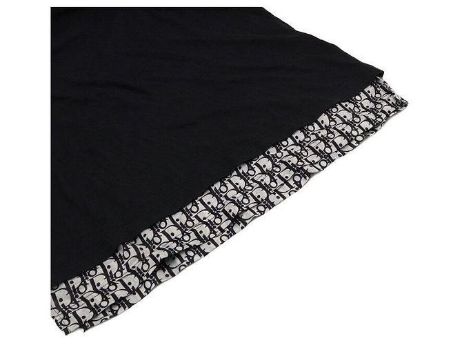 Dior Überlagertes Herren-T-Shirt aus schwarzer Oblique-Baumwolle - Ansicht 9
