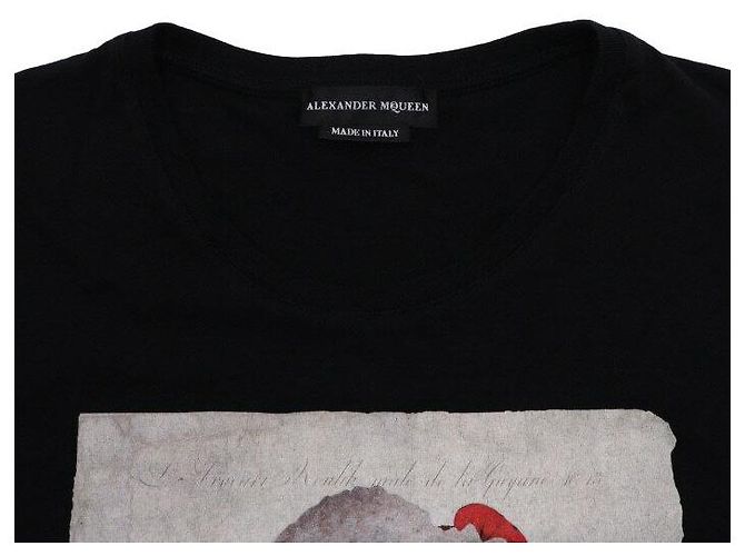 Alexander Mcqueen T-shirt a maniche corte in cotone nero con stampa a teschio - vista 5
