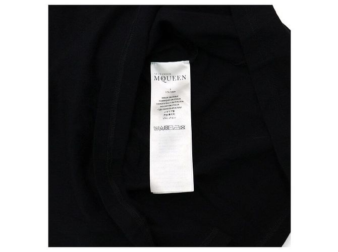 Alexander Mcqueen T-shirt a maniche corte in cotone nero con stampa a teschio - vista 7