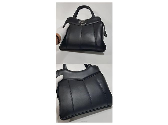 Gucci Petit Borsa Tote in Pelle Nero - vista 4