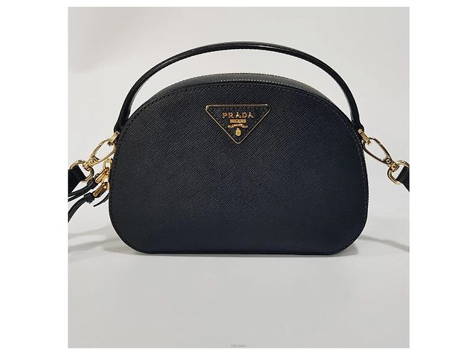 Prada Borsa a tracolla Odette Triangle Logo Nero - vista 2