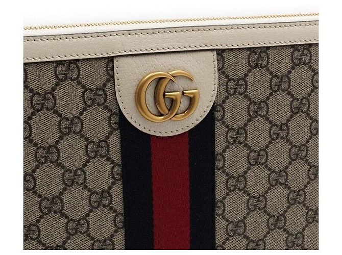 Gucci Custodia Portfolio GG Bianca Borsa Clutch Unisex Bianco - vista 10