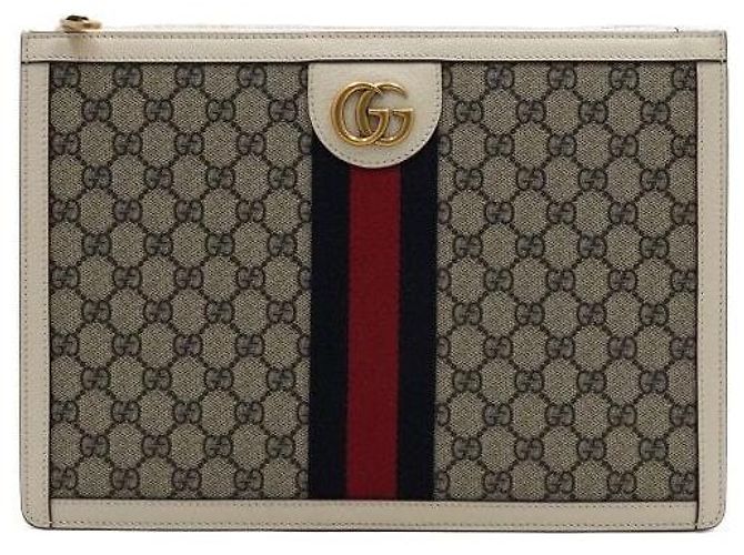 Gucci Custodia Portfolio GG Bianca Borsa Clutch Unisex Bianco - vista 2