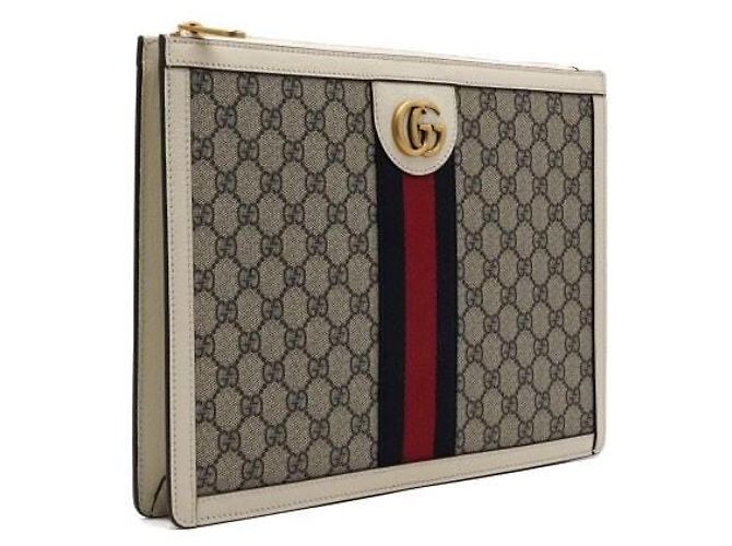 Gucci Custodia Portfolio GG Bianca Borsa Clutch Unisex Bianco - vista 4