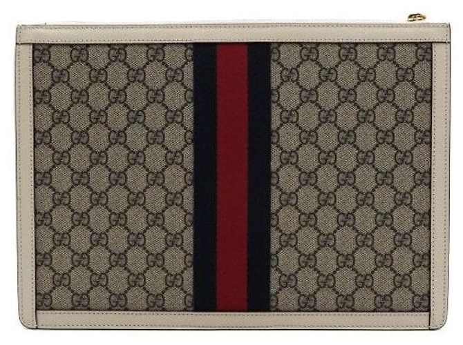 Gucci Custodia Portfolio GG Bianca Borsa Clutch Unisex Bianco - vista 5