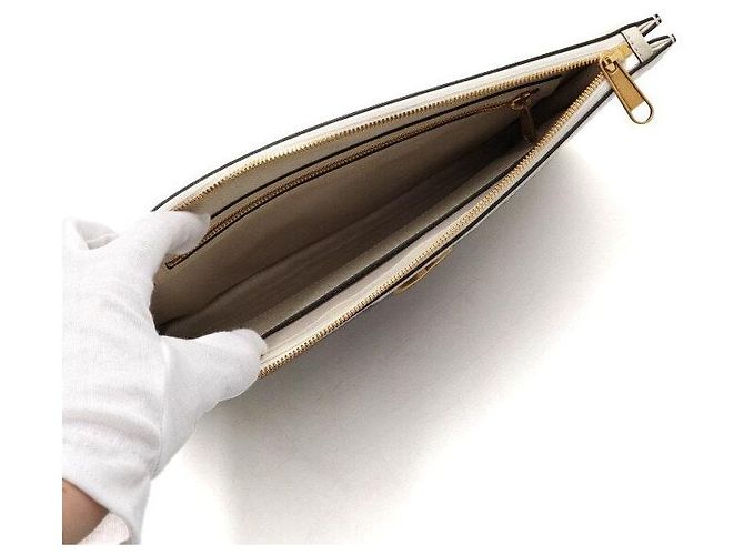 Gucci Custodia Portfolio GG Bianca Borsa Clutch Unisex Bianco - vista 6