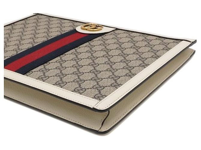 Gucci Custodia Portfolio GG Bianca Borsa Clutch Unisex Bianco - vista 8
