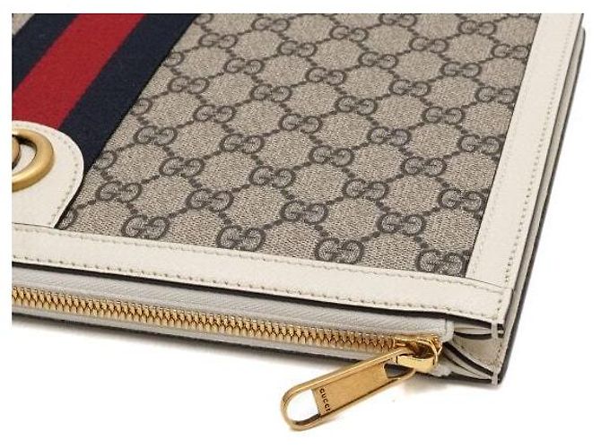 Gucci Custodia Portfolio GG Bianca Borsa Clutch Unisex Bianco - vista 9